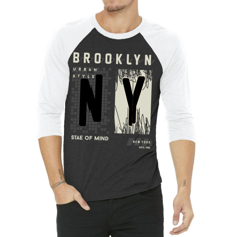 Brooklyn Urban Style Abstract Graphic Vector Print 3/4 Sleeve Shirt | Artistshot