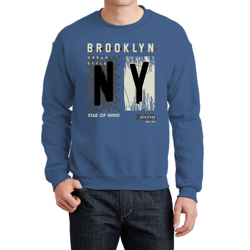 Brooklyn Urban Style Abstract Graphic Vector Print Crewneck Sweatshirt | Artistshot