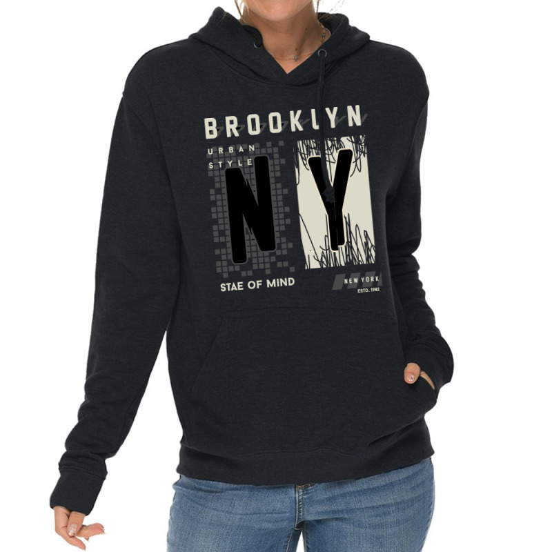 Brooklyn Urban Style Abstract Graphic Vector Print Lightweight Hoodie | Artistshot