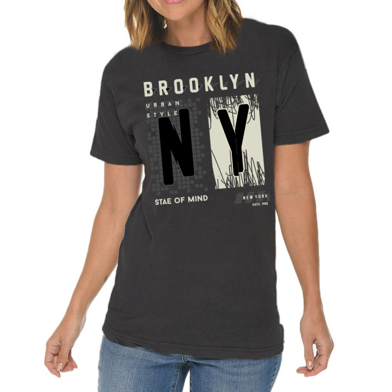 Brooklyn Urban Style Abstract Graphic Vector Print Vintage T-shirt | Artistshot