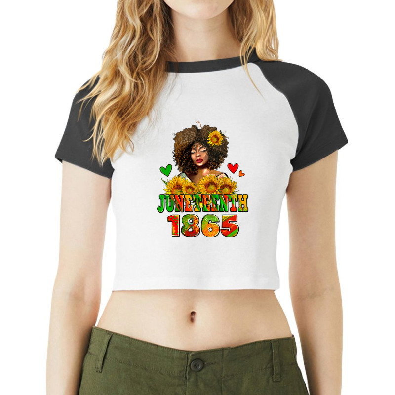 Afro Woman Juneteenth 1865 Raglan Crop Top by AdoDesignShop | Artistshot