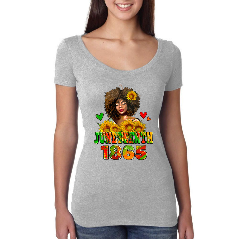 Afro Woman Juneteenth 1865 Women's Triblend Scoop T-shirt by AdoDesignShop | Artistshot