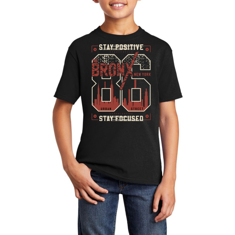 Stay Positive Stay Focused Sporty Graphic Vector P Basic Youth T-shirt | Artistshot