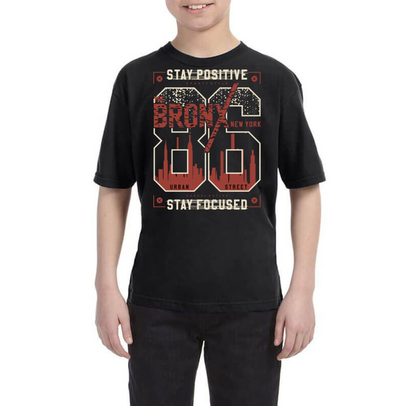 Stay Positive Stay Focused Sporty Graphic Vector P Youth Tee | Artistshot