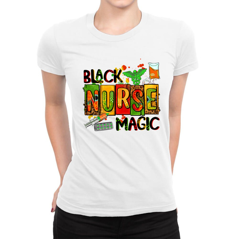 Black Nurse Magic Ladies Fitted T-Shirt by AdoDesignShop | Artistshot