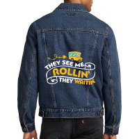 Funny School Bus Driver They See Me Rollin They Wa Men Denim Jacket | Artistshot