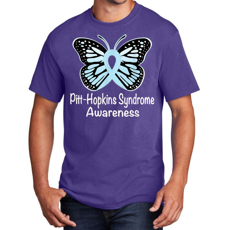 Pitt Hopkins Syndrome Awareness Warrior Light Blue Ribbon T Shirt Basic T-shirt | Artistshot