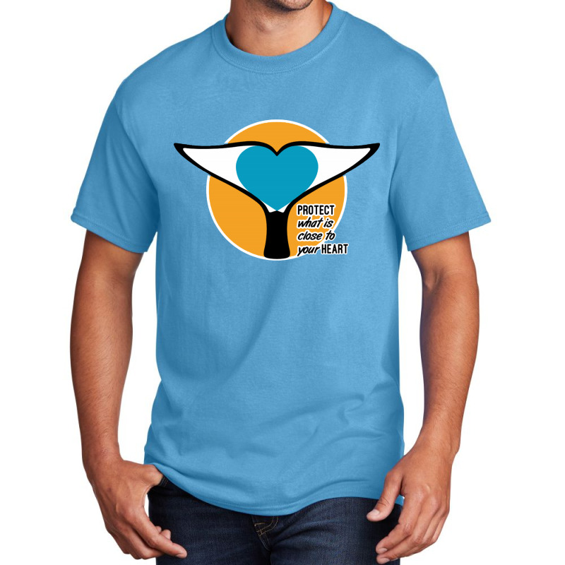 Whale Tail Heart Protect Basic T-shirt | Artistshot