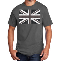 Distressed Black And White British Flag Great Britain Flag T Shirt Basic T-shirt | Artistshot