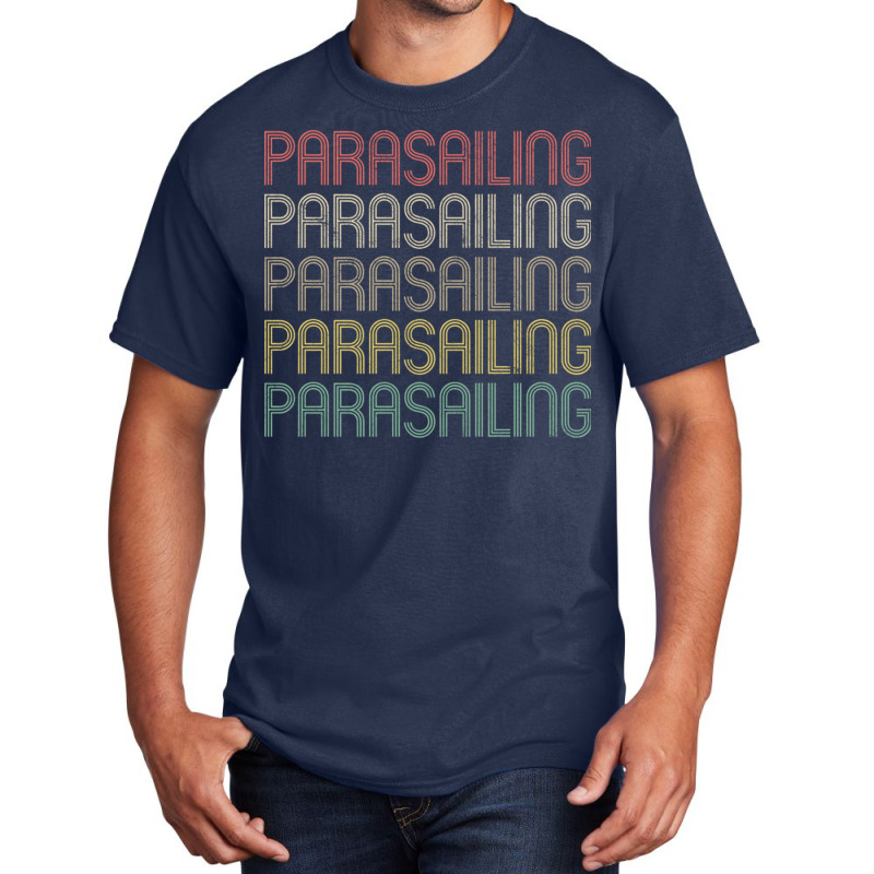 Retro Style Parasailing Design Basic T-shirt by cm-arts | Artistshot