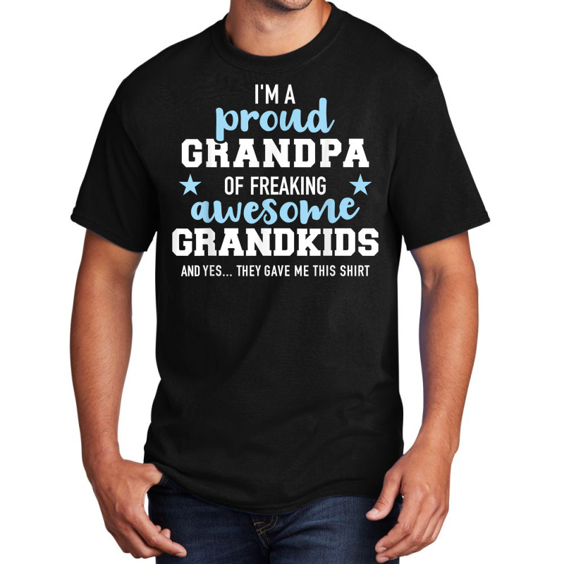 Mens Proud Grandpa Of Awesome Grandkids T Shirt Basic T-shirt | Artistshot