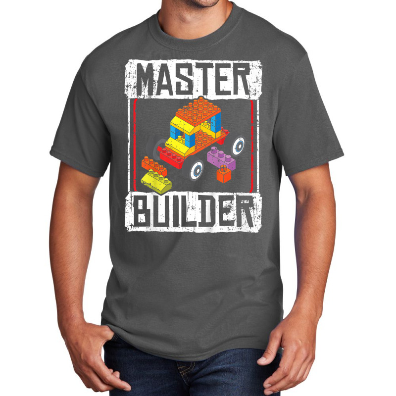 Kids Master Builder For A Builder Block Building Blocks Bricks T Shirt Basic T-shirt | Artistshot