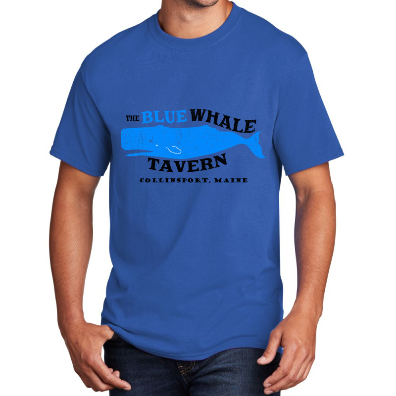 Blue Whale Tavern Distressed Basic T-shirt by poppyallen | Artistshot