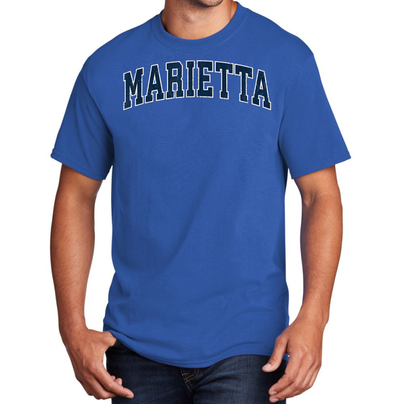 Marietta Georgia Ga Vintage Sports Design Navy Design T Shirt Basic T-shirt | Artistshot