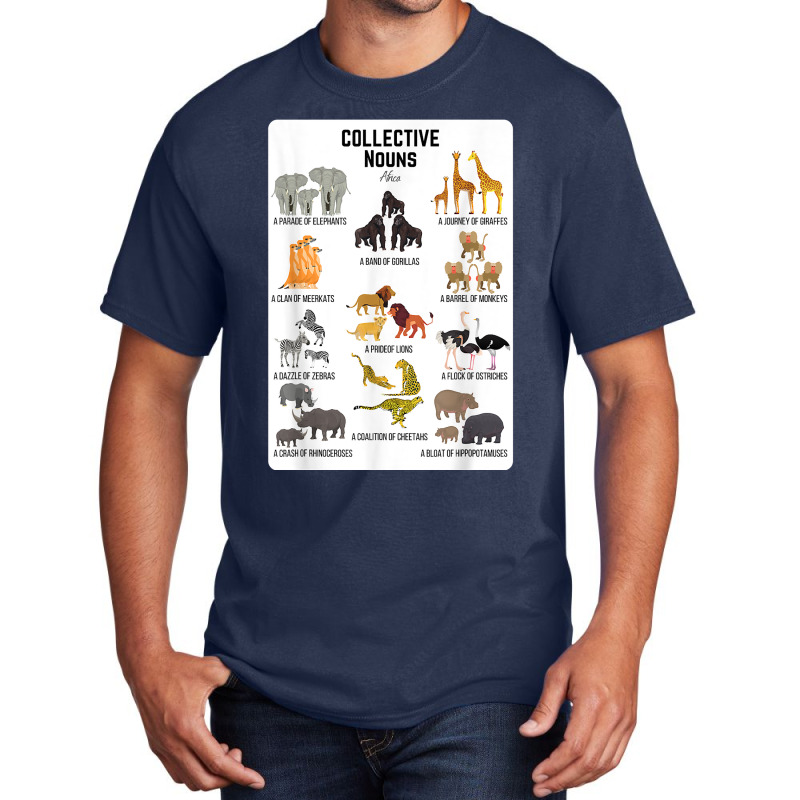 Collective Nouns Africa Animal Family Group Endangered T Shirt Basic T-shirt by cm-arts | Artistshot