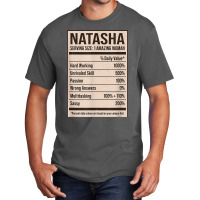 Natasha Nutrition Facts Name Nickname Alias Title Friends T Shirt Basic T-shirt | Artistshot