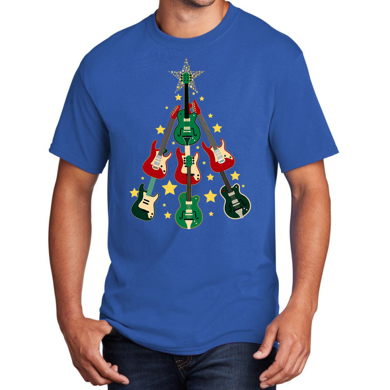 Cool Guitar Christmas Tree Guitar Lovers Christmas Tree Basic T-shirt | Artistshot