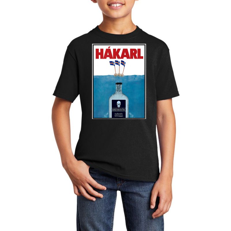 Hakarl Iceland Fermented Shark Brennivín Shot Viking Foodie T Shirt Basic Youth T-shirt by cm-arts | Artistshot