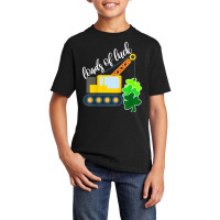 Kids Boys Saint Patricks Day Truck Gift Loads Of Luck Shamrock Basic Youth T-shirt | Artistshot