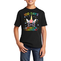 Cute Unicorn 100 Days Of Magical Learning 100th Day School Basic Youth T-shirt | Artistshot