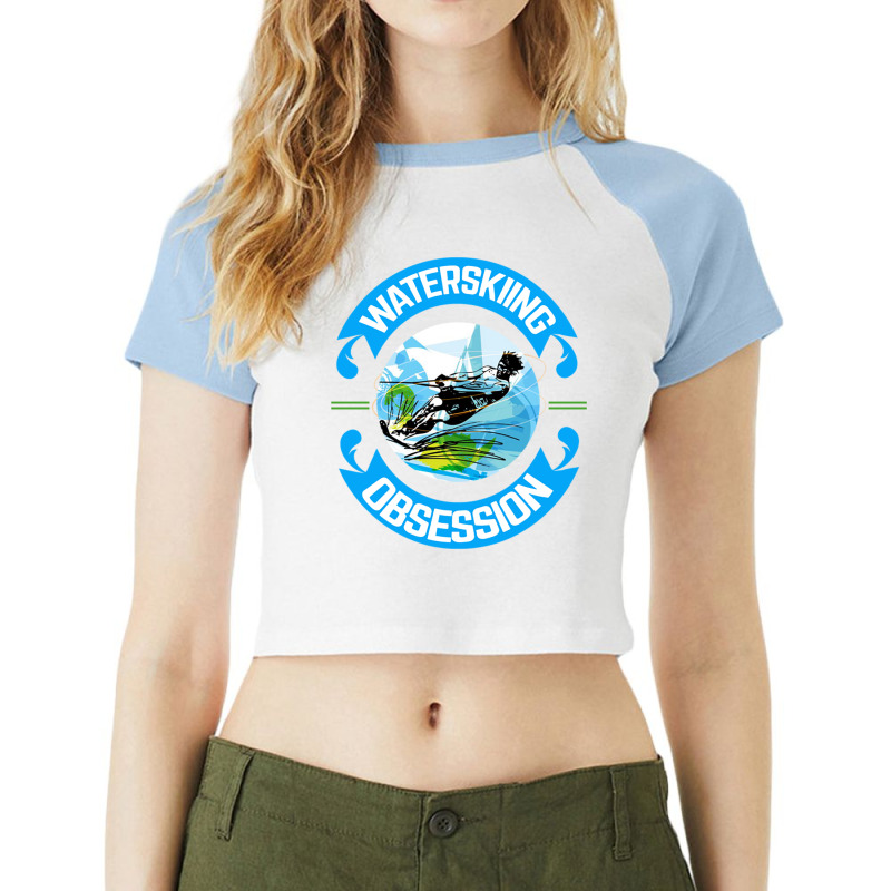 Waterskiing Obsession Raglan Crop Top by Atep | Artistshot