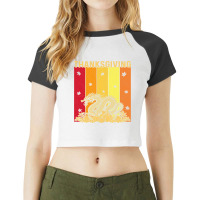 Thanksgiving Retro Dragon Matching Family Pajamas Raglan Crop Top | Artistshot