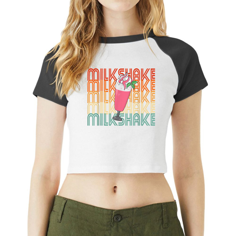 Retro Milkshake T Shirt Raglan Crop Top by corrinwpxbilal | Artistshot