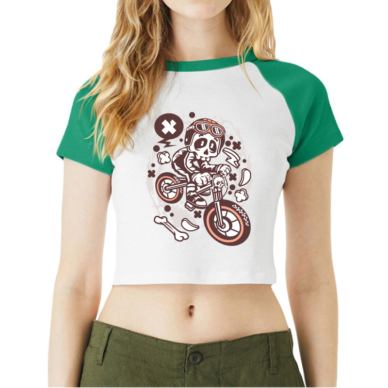 Trending Skeleton Mountain Biker Raglan Crop Top by haodinhvan1 | Artistshot