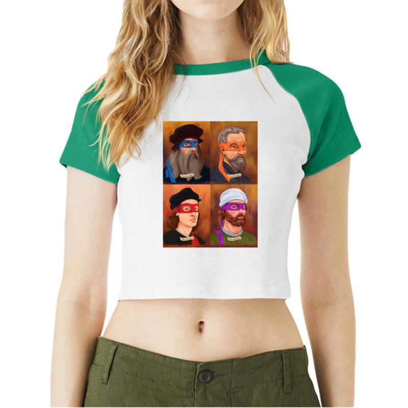 The Renaissance Ninja Artists Raglan Crop Top | Artistshot