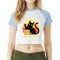 Cool Programming Nerd I Work On Computers Angry Cat T Shirt Raglan Crop Top | Artistshot