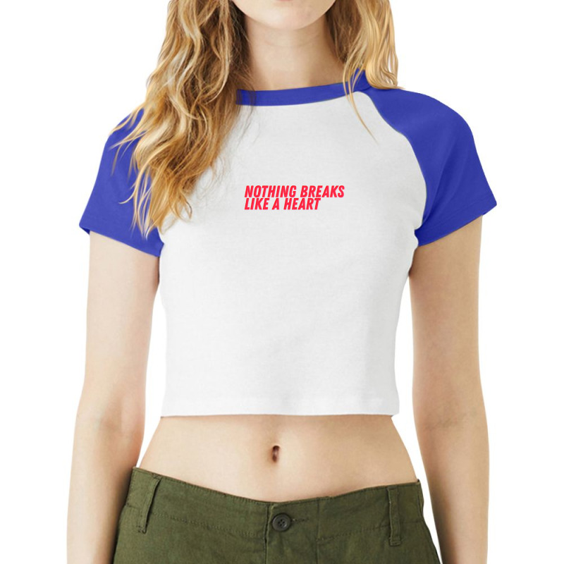 Nothing Breaks Like A Heart 5 Raglan Crop Top by LynneVickie | Artistshot