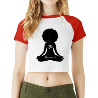 Womens Retreat Melanin Poppin Meditation Om Yoga T Shirt Raglan Crop Top | Artistshot