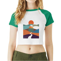 Cat Landscape 65 Raglan Crop Top | Artistshot