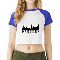 Dresden City Skyline Cap Raglan Crop Top | Artistshot