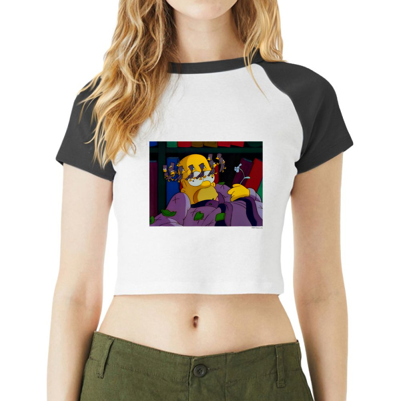 The Simpsons Treehouse Of Horror Halloween Dizzy H Raglan Crop Top by longdanouj | Artistshot