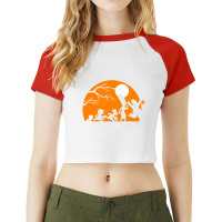 The Simpsons Treehouse Of Horror Halloween Spooky Raglan Crop Top | Artistshot