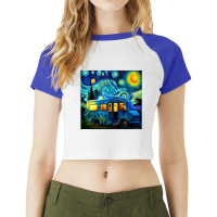 Caravan Camping Rv Trailer Van Starry Night Van Go Raglan Crop Top | Artistshot