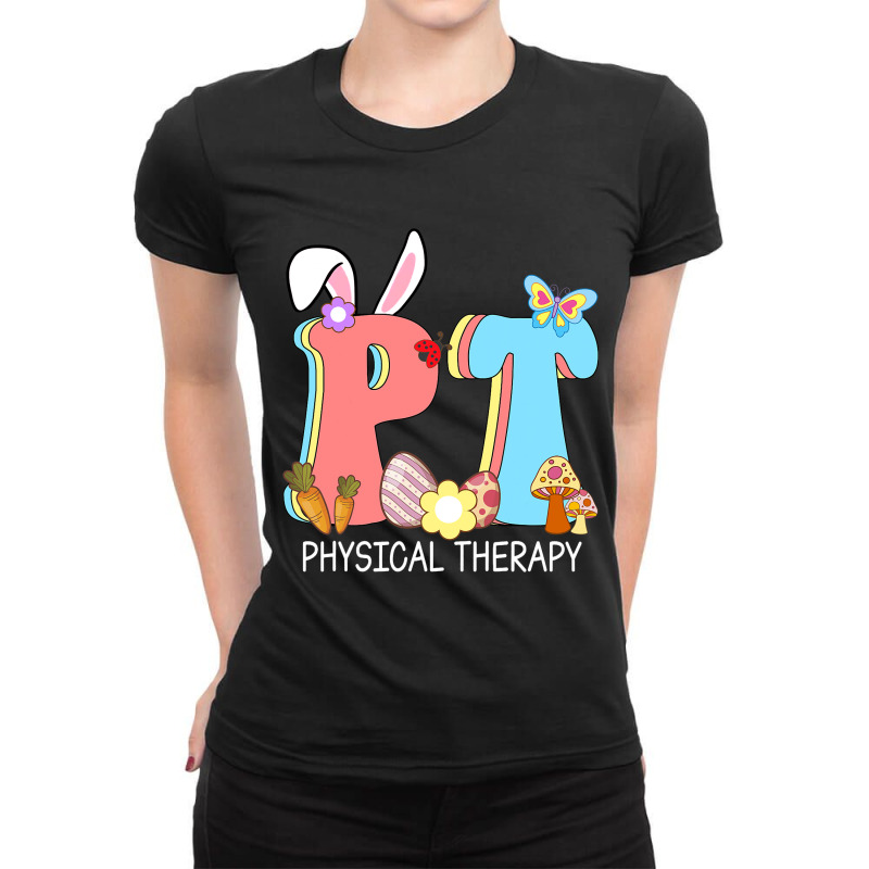 Groovy Pt Physical Therapy Happy Easter Bunny Cost Ladies Fitted T-Shirt by AziyaFalcone | Artistshot