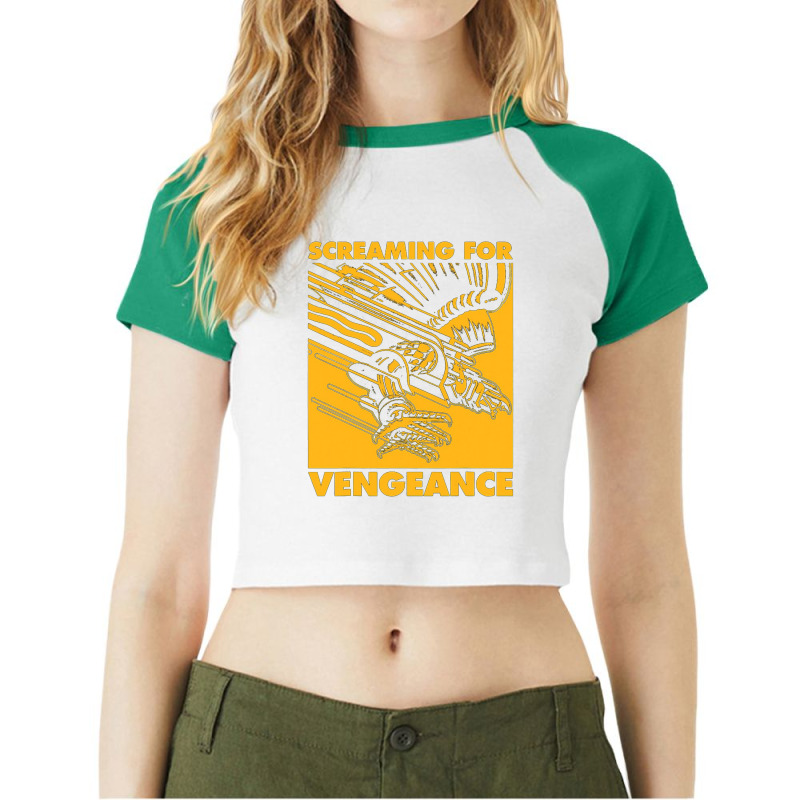 Screaming For Vengeance Raglan Crop Top by MayGrady | Artistshot