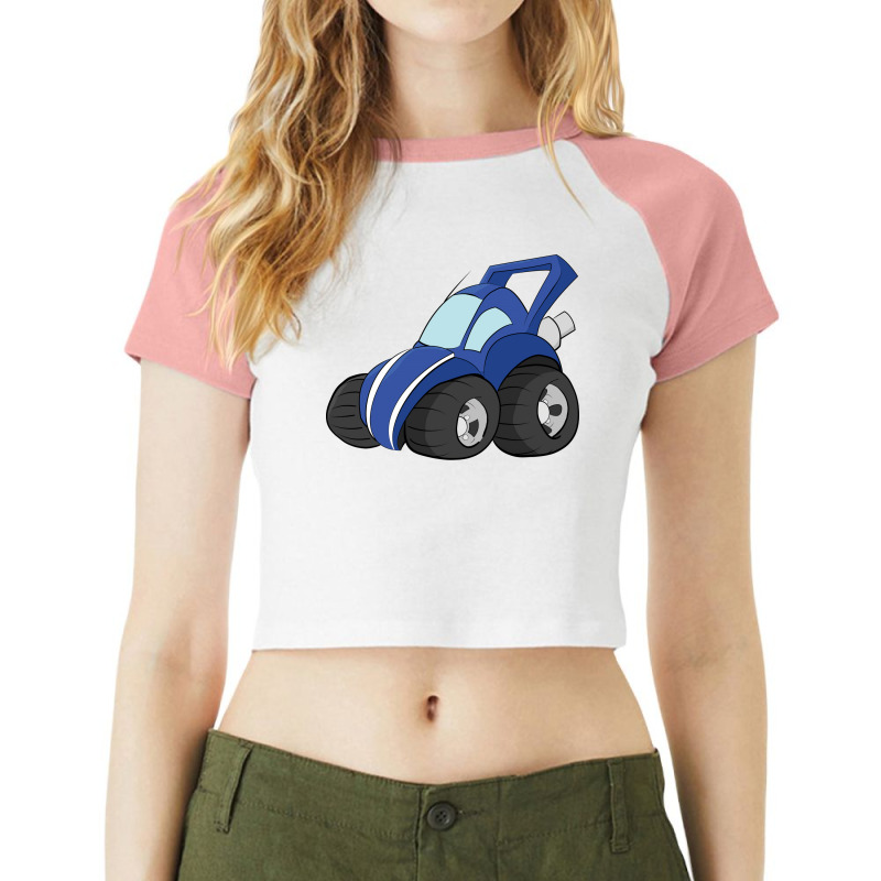 Offroad Blue Wagon Blue Raglan Crop Top by mfrekenascam | Artistshot