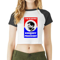 Jfk Kennedy For President Raglan Crop Top | Artistshot