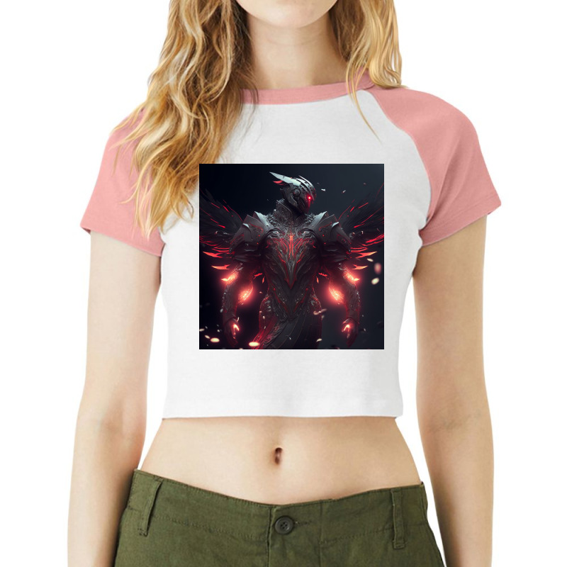 Robot Art Raglan Crop Top by TheDol | Artistshot