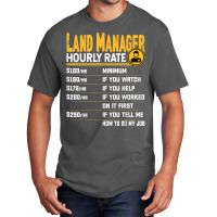 Land Manager Hourly Rate   Funny Property Manager T Shirt Basic T-shirt | Artistshot