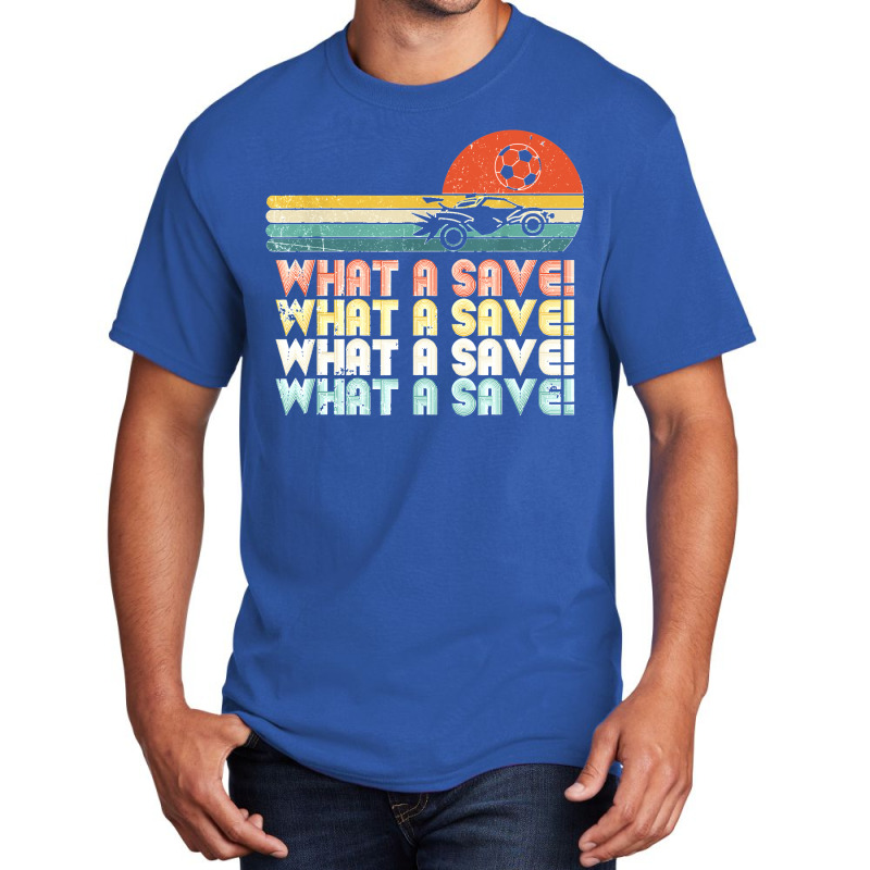 What A Save Vintage Retro Rocket Soccer Car League Basic T-shirt by cm-arts | Artistshot