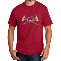 Lsu Tigers Firefighter Axe Flag - Apparel Basic T-shirt | Artistshot