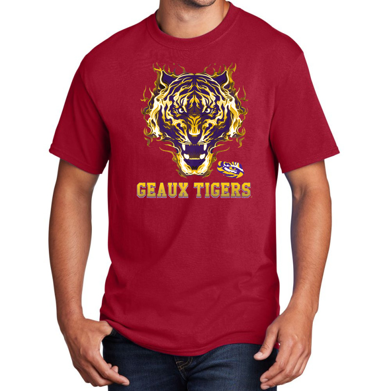 Lsu Tigers Tiger On Fire Geaux Gameday Alumni Vintage Retro Basic T-shirt | Artistshot