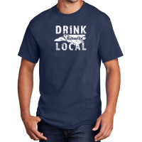 Distressed Drink Local Asheville Nc Basic T-shirt | Artistshot