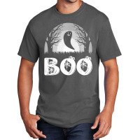 Boo With Spiders And Ghost Halloween Basic T-shirt | Artistshot