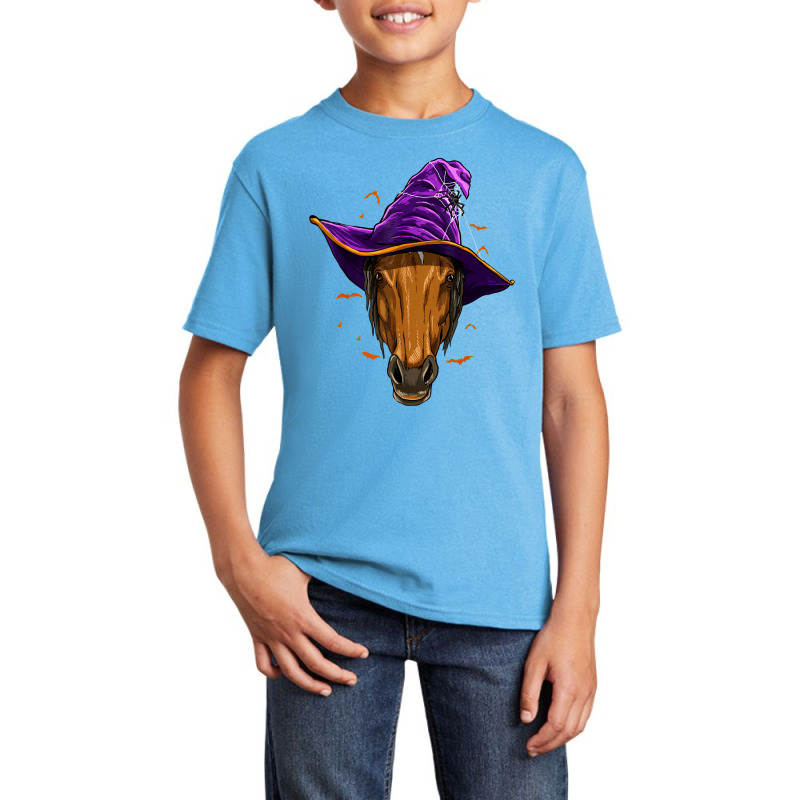 Horse Witch Hat Funny Halloween Gifts Horse Lover Whisperer Basic Youth T-shirt by Newart | Artistshot