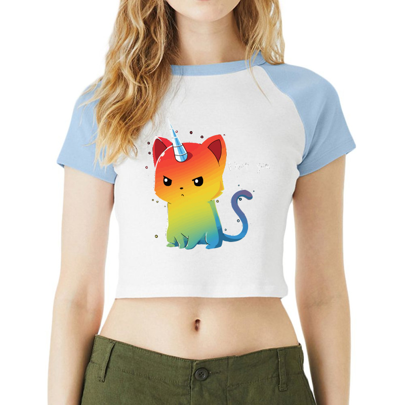 The Magical Kittencorn Raglan Crop Top by Ronz | Artistshot